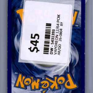 Vaporeon 12/64, Vintage Singles Pokemon card - alternate view