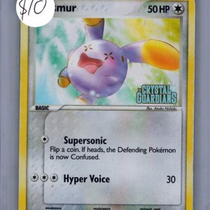 Whismur 69/100 Reverse Holo, Crystal Guardians Pokemon card
