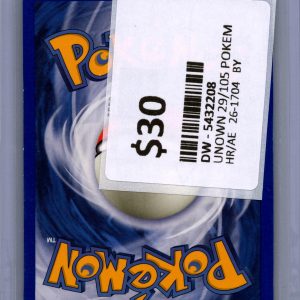 Unown 29/105, Vintage Singles Pokemon card - alternate view
