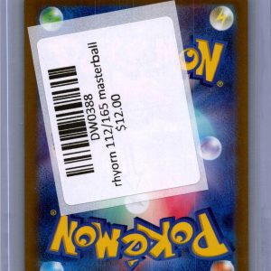 Rhydon 112/165 U Masterball, Japanese Singles Pokemon card - alternate view