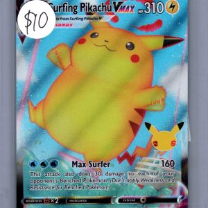 Surfing Pikachu VMAX 009/025, Celebrations Pokemon card