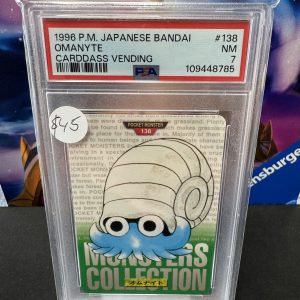 1996 Omanyte CARDDASS Vending 138 PSA 7, Graded Cards Pokemon card