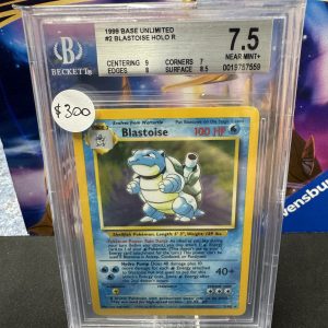 blastoise 2/102 beckett 7.5 Pokemon card