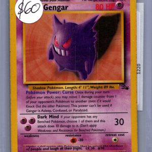 Gengar 20/62, Vintage Singles Pokemon card