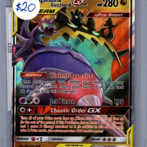 Nanganadel and Guzzlord GX 158/236, Cosmic Eclipse Pokemon card