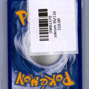 Zekrom 39/116 Holo, Plasma Freeze Pokemon card - alternate view