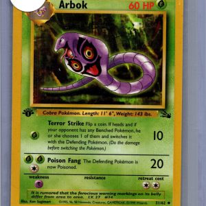 Arbok 31/62 first edition, Vintage Singles Pokemon card