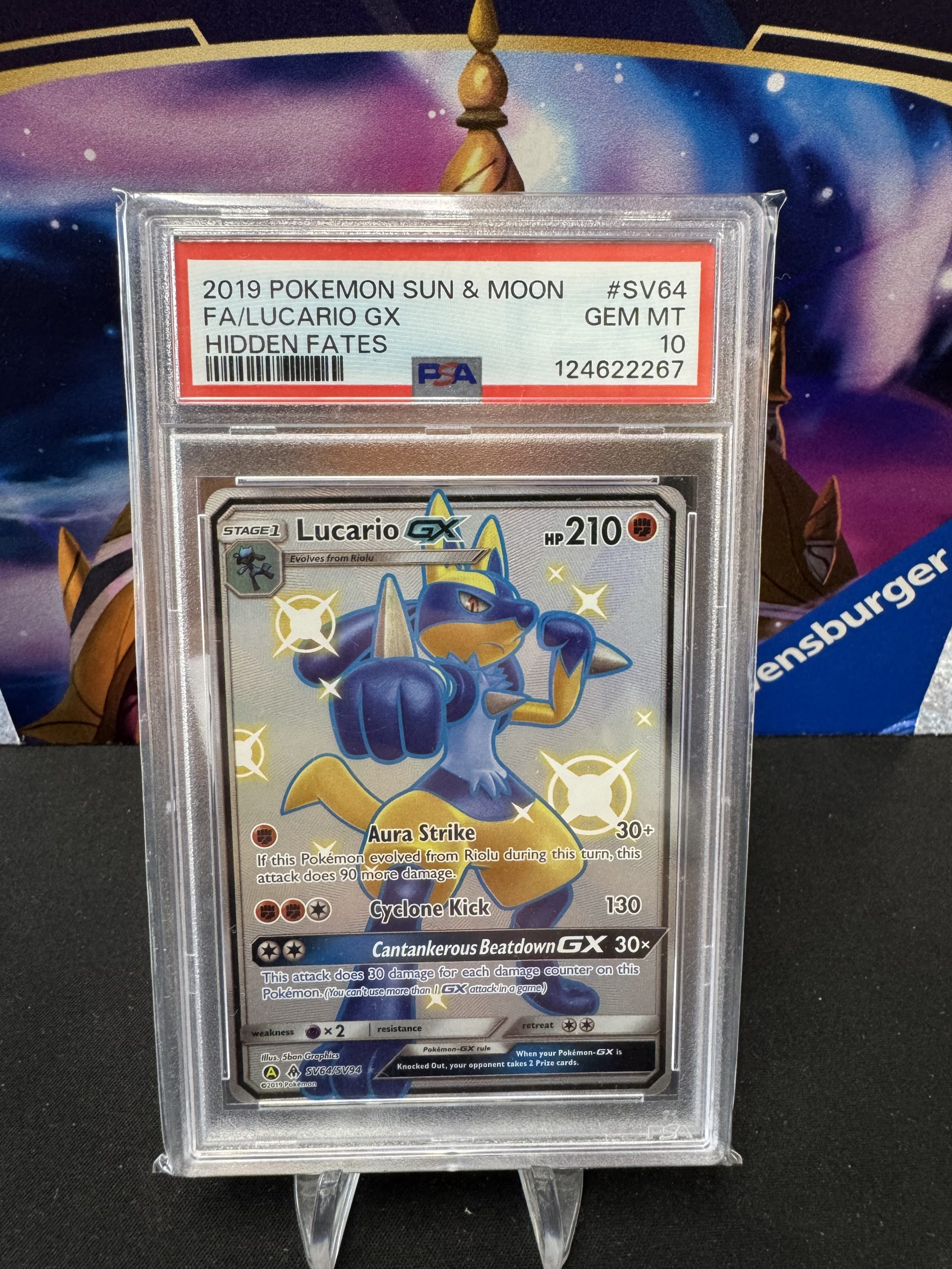 Lucario GX SV64/SV94 PSA 10, Graded Cards Pokemon card