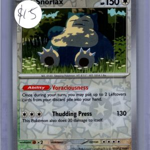 snorlax 143/165 reverse holo Pokemon card