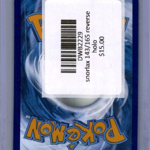 snorlax 143/165 reverse holo Pokemon card - alternate view