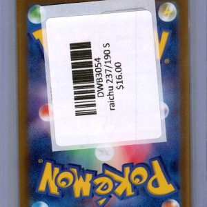 Raichu 237/190 S, Japanese Singles Pokemon card - alternate view