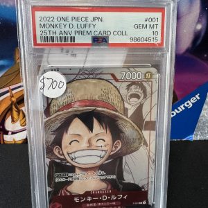 Monkey D Luffy 25th Anniversary 001 PSA 10 JP, One Piece Graded Cards One Piece trading card