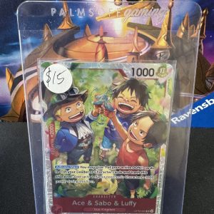 Ace and Sabo and Luffy op13-007 SR playset x 4, One Piece Playset One Piece trading card