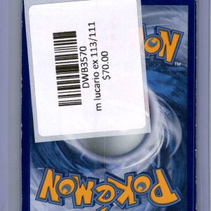 M Lucario EX 113/111, Furious Fists Pokemon card - alternate view
