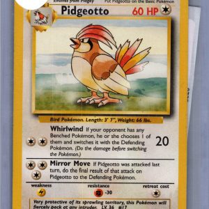 Pidgeotto 22/102, Vintage Singles Pokemon card
