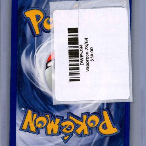 Vaporeon 28/64, Vintage Singles Pokemon card - alternate view