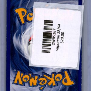 Vaporeon 28/64, Vintage Singles Pokemon card - alternate view
