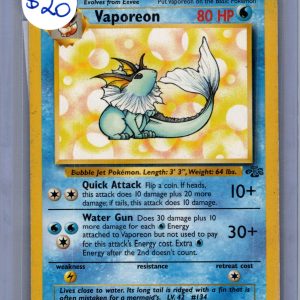Vaporeon 28/64, Vintage Singles Pokemon card