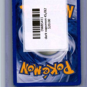 Dark Vaporeon 45/82, Vintage Singles Pokemon card - alternate view
