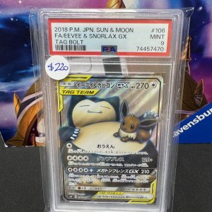 Eevee and Snorlax GX 106 PSA 9, Graded Cards Pokemon card