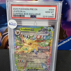 Leafeon ex prismatic stamped 006 PSA 10 Pokemon card