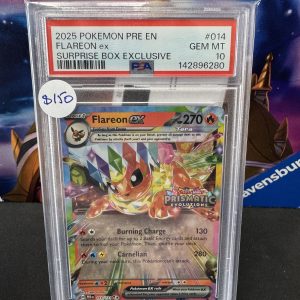 Flareon ex prismatic stamped 014 PSA 10 Pokemon card