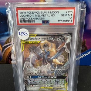 Lucario and Melmetal GX 120 PSA 10 Pokemon card