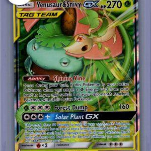 Venusaur and Snivy GX 1/236, Cosmic Eclipse Pokemon card