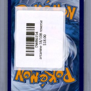 Arcanine 18/108 reverse, Evolutions Pokemon card - alternate view