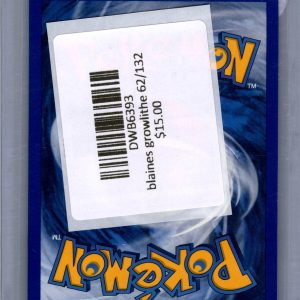 Blaine's Growlithe 62/132, Vintage Singles Pokemon card - alternate view