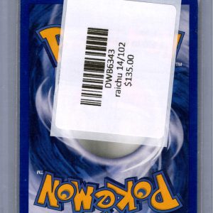 Raichu 14/102, Vintage Singles Pokemon card - alternate view