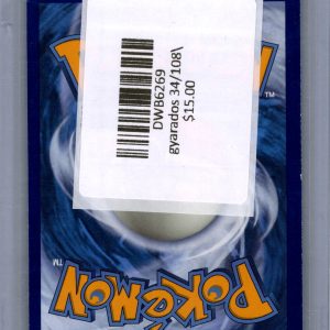 Gyarados 34/108 Reverse Holo, Evolutions Pokemon card - alternate view