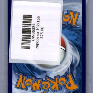 Zapdos EX 192/165, 151 Pokemon card - alternate view