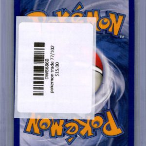 Pokemon Trader 77/102, Vintage Singles Pokemon card - alternate view