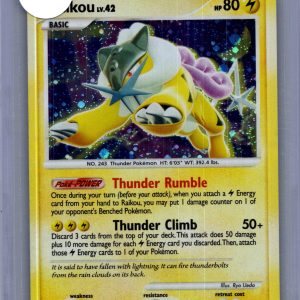 Raikou 16/132 Holo, Secret Wonders Pokemon card