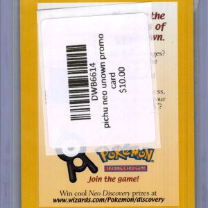 Pichu Neo Unown, PROMO Pokemon card - alternate view