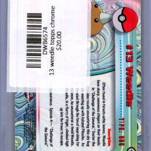 Weedle #13 Topps Chrome, Topps Pokemon card - alternate view