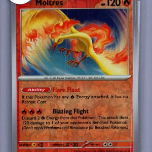 Moltres 146/165 Reverse Holo, 151 Pokemon card