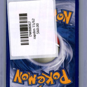Zapdos 15/62, Vintage Singles Pokemon card - alternate view