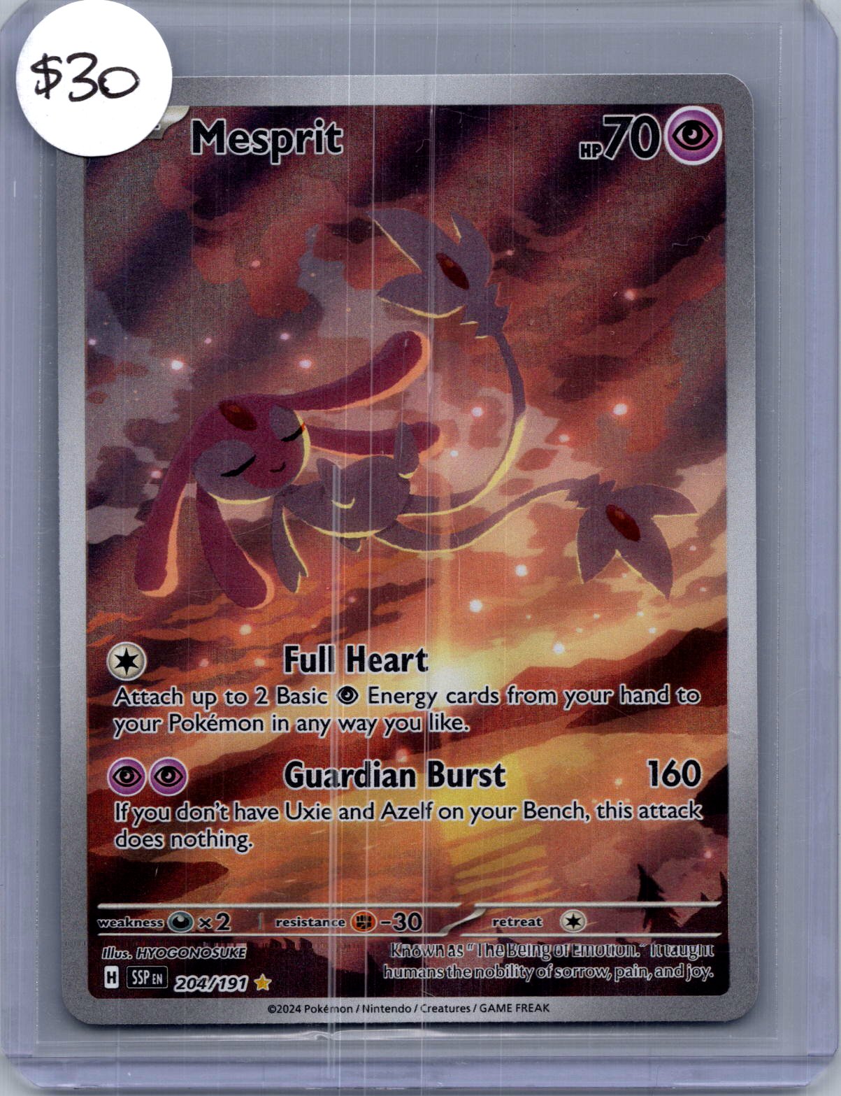 Mesprit 204/191, Suring Sparks Pokemon card
