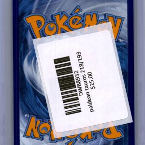 Paldean Tauros 218/193, Paldea Evolved Pokemon card - alternate view