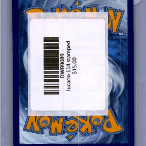 Lucario 114 stamped, Scarlet and Violet Pokemon card - alternate view