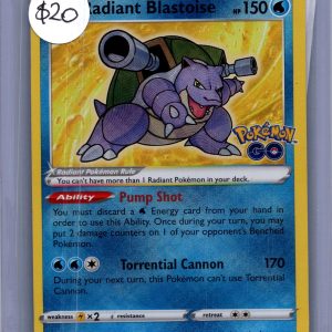 Radiant Blastoise 018/078, Pokemon Go Pokemon card
