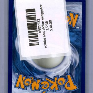 Rowlet and Alolan Exeggutor GX 1/236, Unified Minds Pokemon card - alternate view