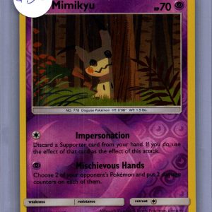 Mimikyu 96/236 Reverse Holo, Cosmic Eclipse Pokemon card