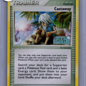 Castaway 72/100 Stamped, Crystal Guardians Pokemon card