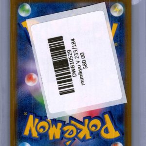 Mimikyu V 233/184 CSR, Japanese Singles Pokemon card - alternate view