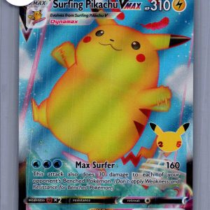 Surfing Pikachu VMAX 009/025, Celebrations Pokemon card