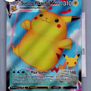 Surfing Pikachu VMAX 009/025, Celebrations Pokemon card