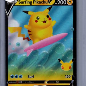 Surfing Pikachu V 009/025, Celebrations Pokemon card